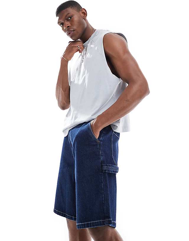 Asos Hollister Baggy Jort In Dark Blue