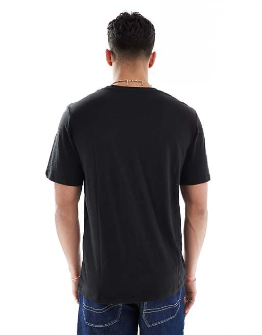 Asos Jack & Jones Chest Print T-shirt In Black