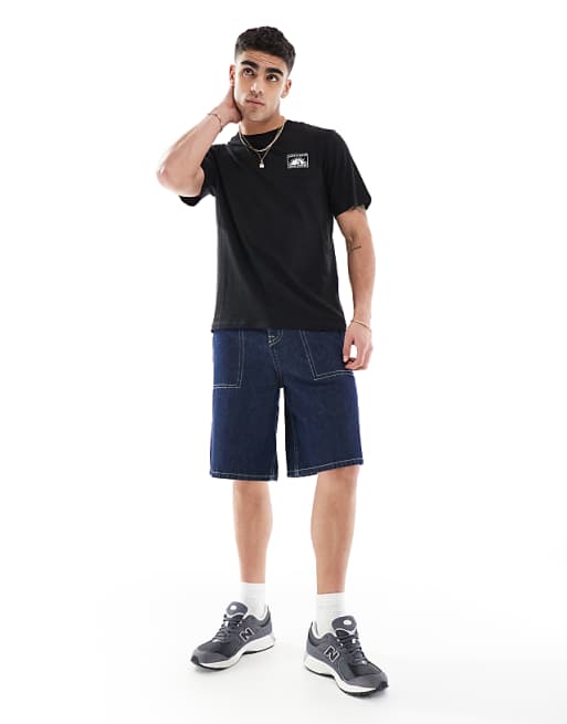 Asos Jack & Jones Chest Print T-shirt In Black