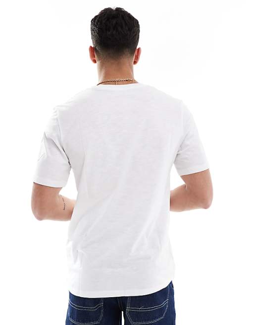 Asos Jack & Jones Chest Print T-shirt In White