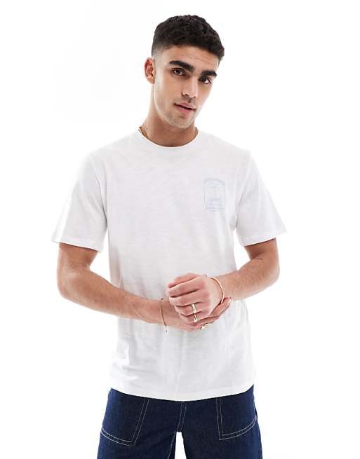 asos Jack & Jones chest print t-shirt in white