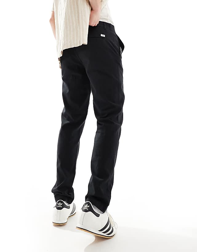 Asos Jack & Jones Linen Mix Chino In Black
