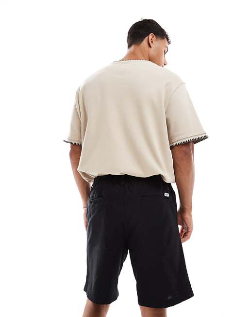 Asos Jack & Jones Linen Mix Short In Black