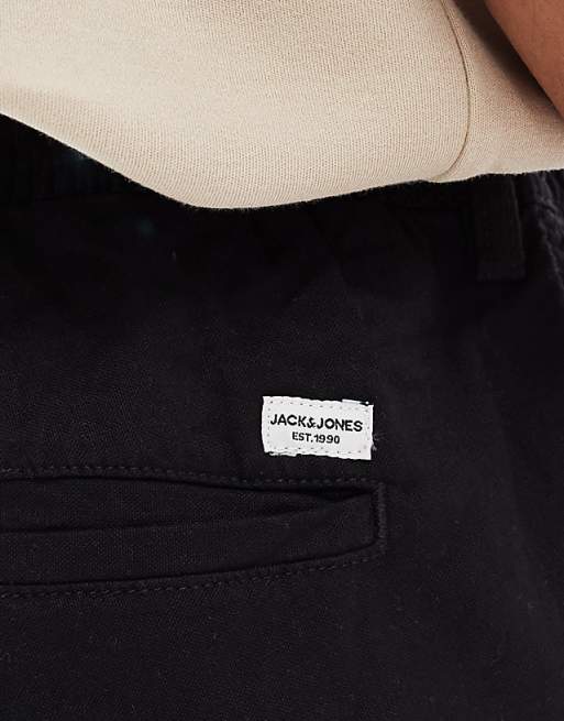 Asos Jack & Jones Linen Mix Short In Black
