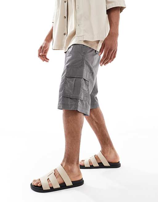 Asos Jack & Jones Loose Fit Cargo Short In Grey