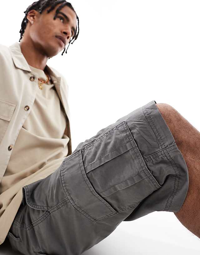 Asos Jack & Jones Loose Fit Cargo Short In Grey