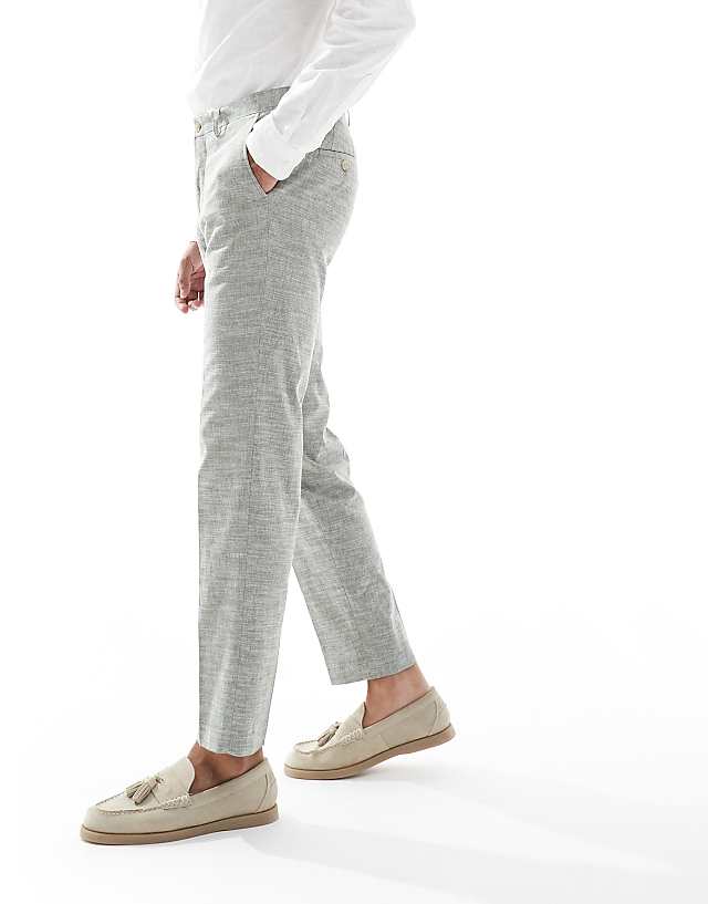 Asos Jack & Jones Suit Trouser In Linen Green