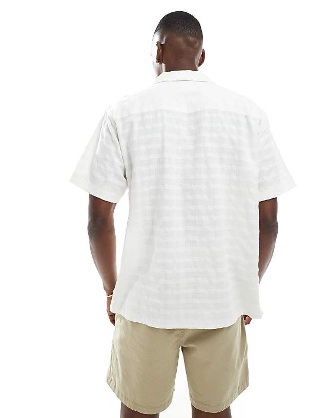 Asos Jack & Jones Textured Shirt In Off White