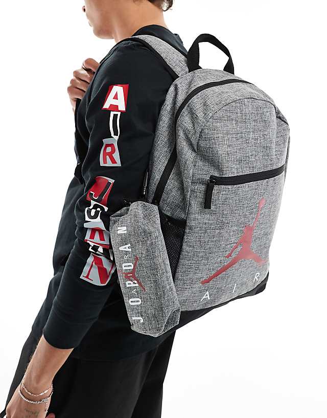 asos Jordan Air backpack with pencil case in grey