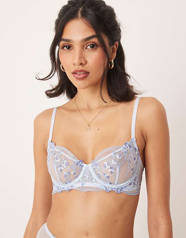Asos Kat The Label Sofia Set In Cornflower Blue
