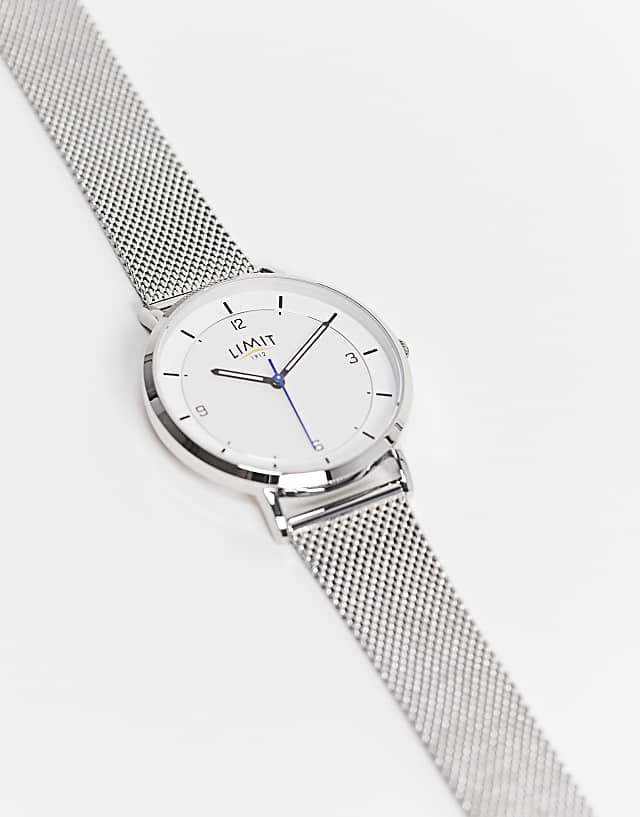 asos Limit unisex mesh watch in silver