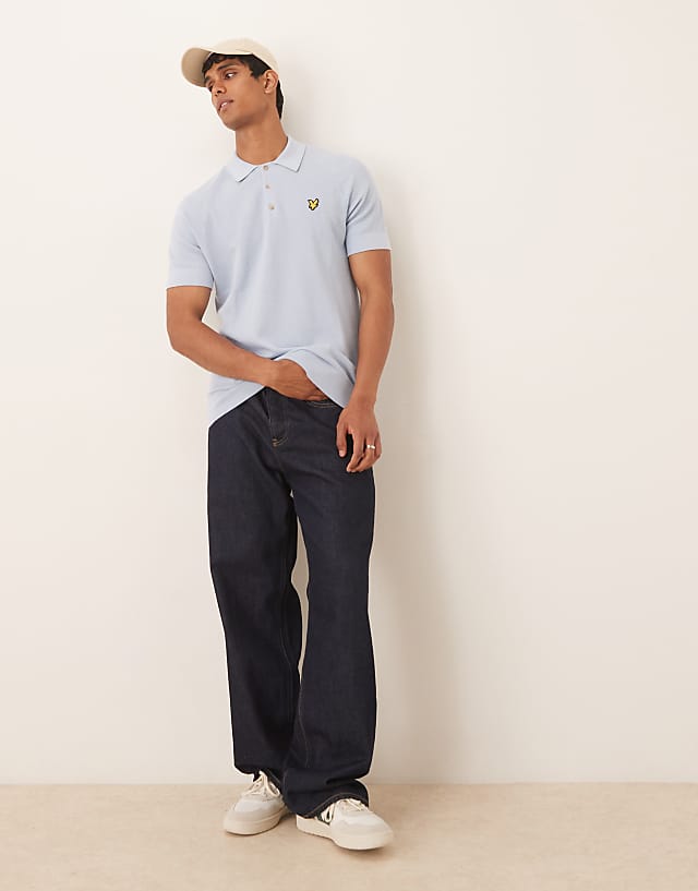 Asos Lyle & Scott Linen Polo In Light Blue