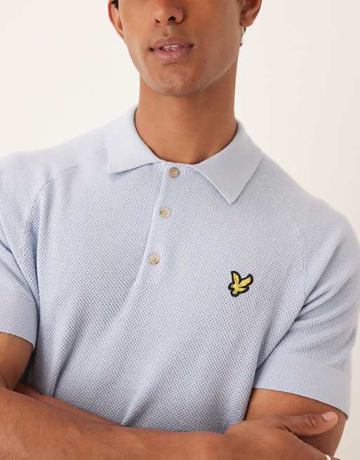 Asos Lyle & Scott Linen Polo In Light Blue