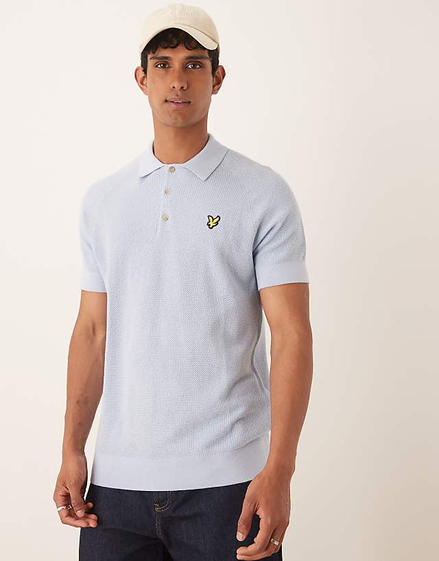 asos Lyle & Scott Linen Polo in light blue