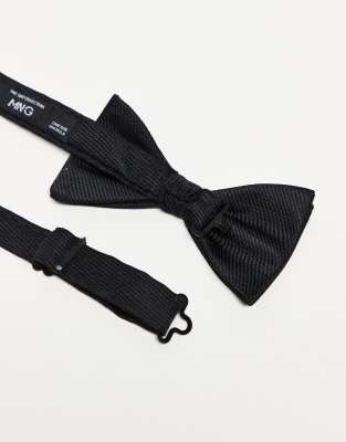 Asos Mango Bow Tie In Black