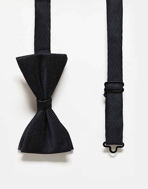 asos Mango bow tie in black