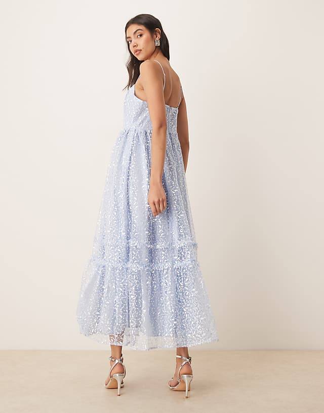Asos Maya Cami Midaxi Dress In Light Blue