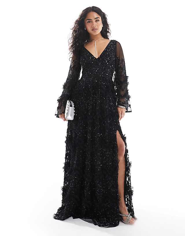 asos Maya Fully embellished maxi dress in black