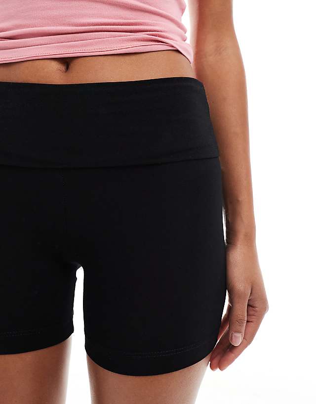 Asos Miss Selfridge Fold Over Short In Black