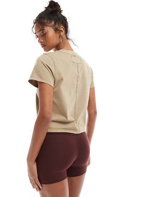 Asos Miss Selfridge Fold Over Short In Chocolate