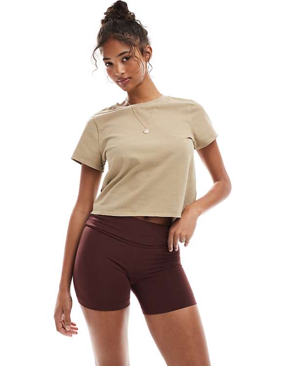 asos Miss Selfridge fold over short in chocolate