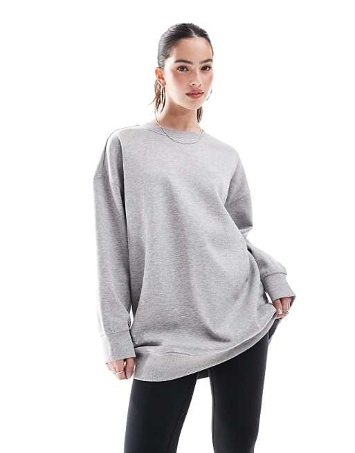 Asos Monki Oversized Sweatshirt In Light Grey
