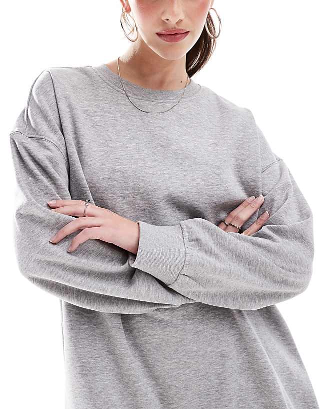 Asos Monki Oversized Sweatshirt In Light Grey