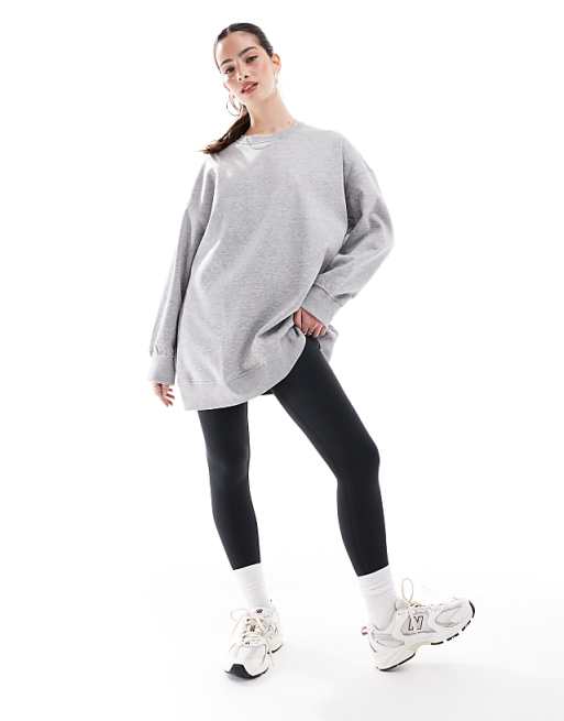 asos Monki oversized sweatshirt in light grey