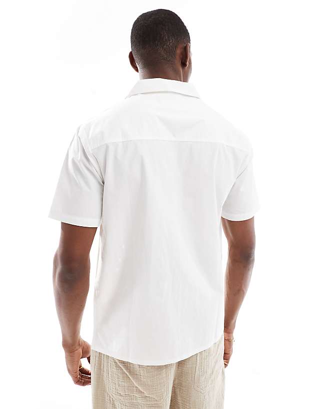 Asos Native Youth Broderie Lace Shirt In White