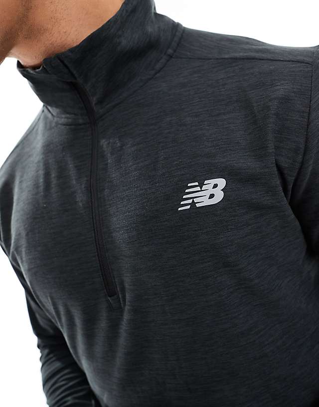 Asos New Balance 1/4 Zip In Black