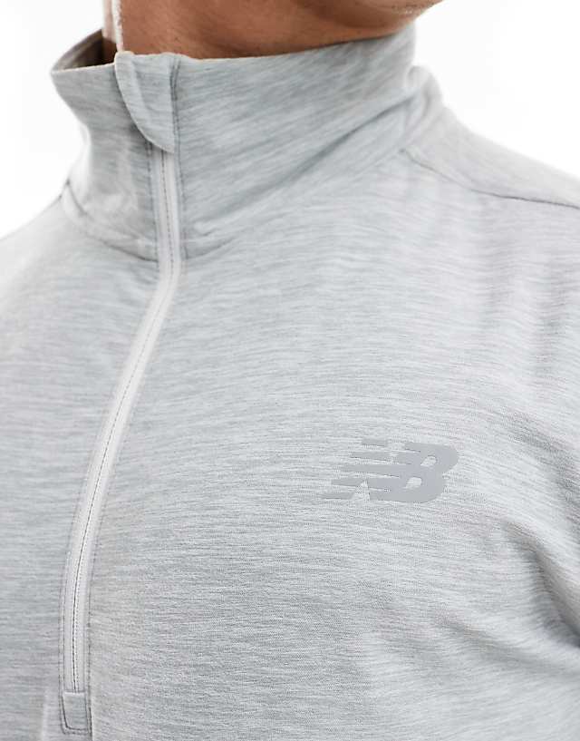 Asos New Balance 1/4 Zip In Grey