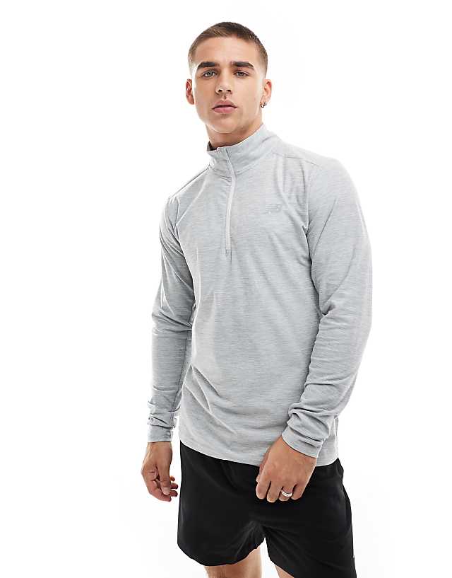 asos New Balance 1/4 Zip in grey