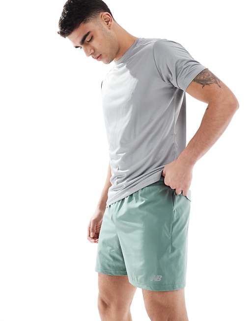 asos New Balance essentials 5"" short in green
