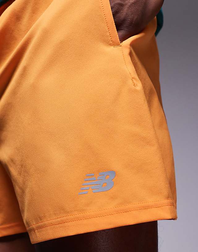 Asos New Balance Essentials 5"" Short In Orange