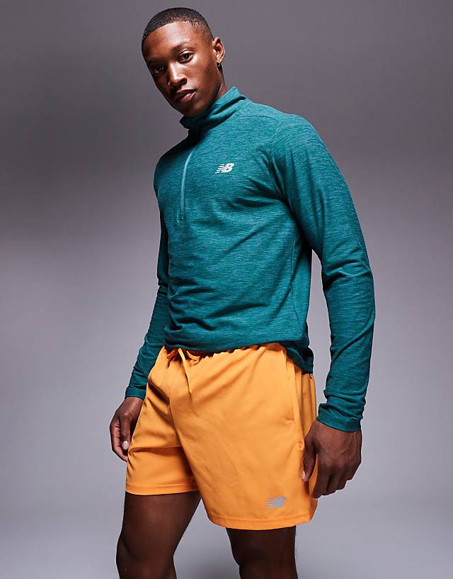 asos New Balance essentials 5"" short in orange