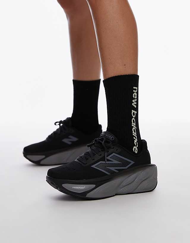 asos New Balance More running trainers in black