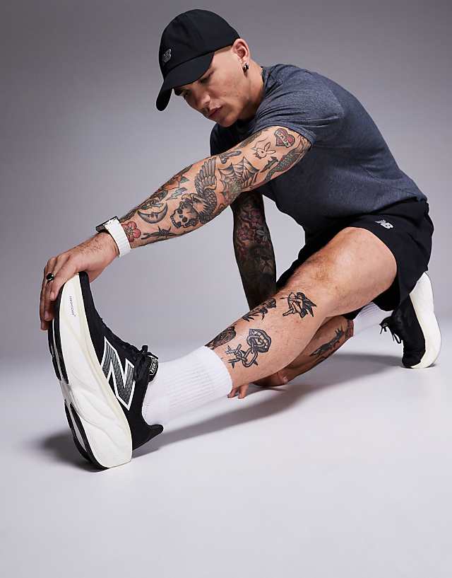 asos New Balance More running trainers in black