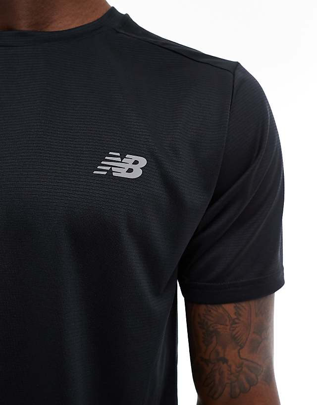 Asos New Balance Run T-shirt In Black