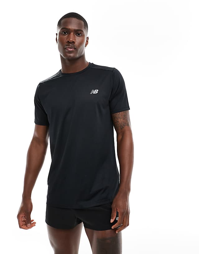asos New Balance run t-shirt in black
