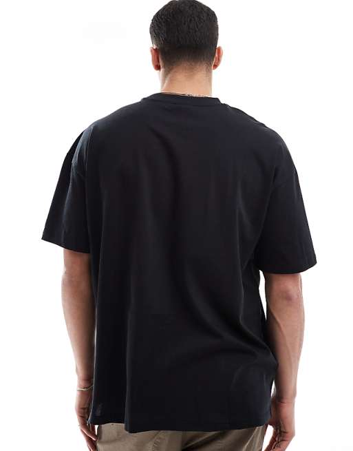 Asos New Era Flag Logo Oversized T-shirt In Black