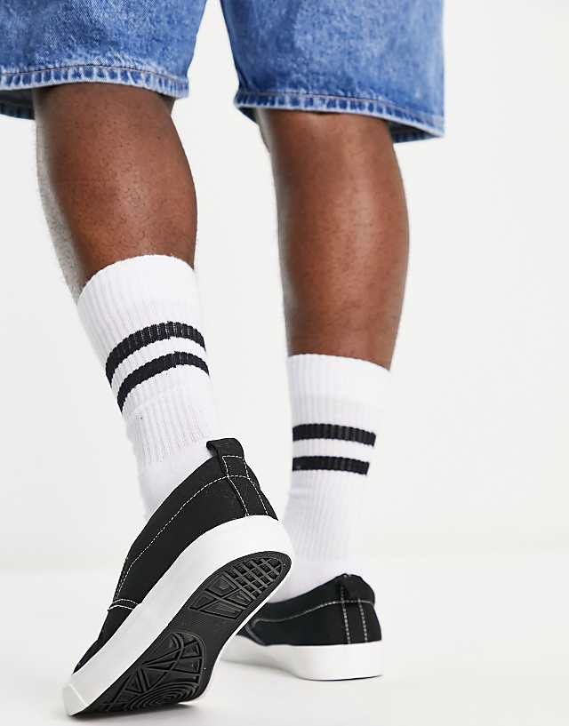 Asos New Look Canvas Slip On Trainers In Black