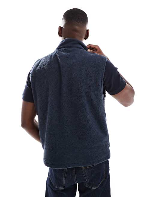 Asos New Look Fleece Gilet In Navy