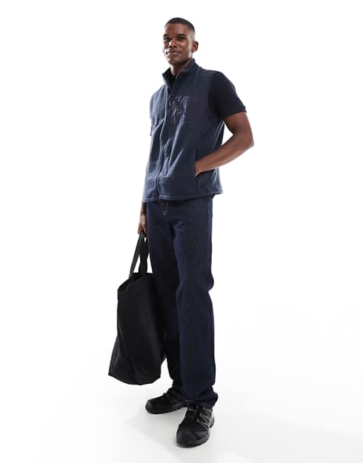 Asos New Look Fleece Gilet In Navy