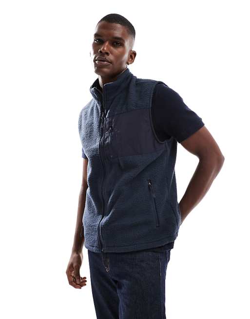 asos New Look fleece gilet in navy