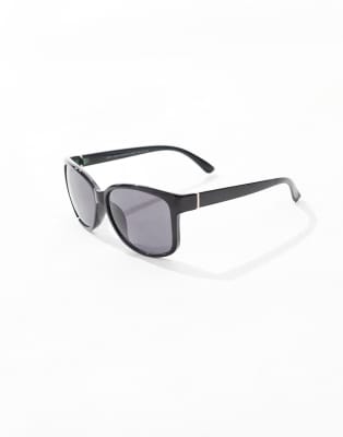 Asos New Look Oversized Round Sunglasses In Black