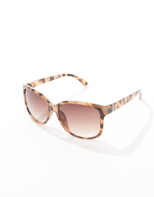 Asos New Look Oversized Round Sunglasses In Brown