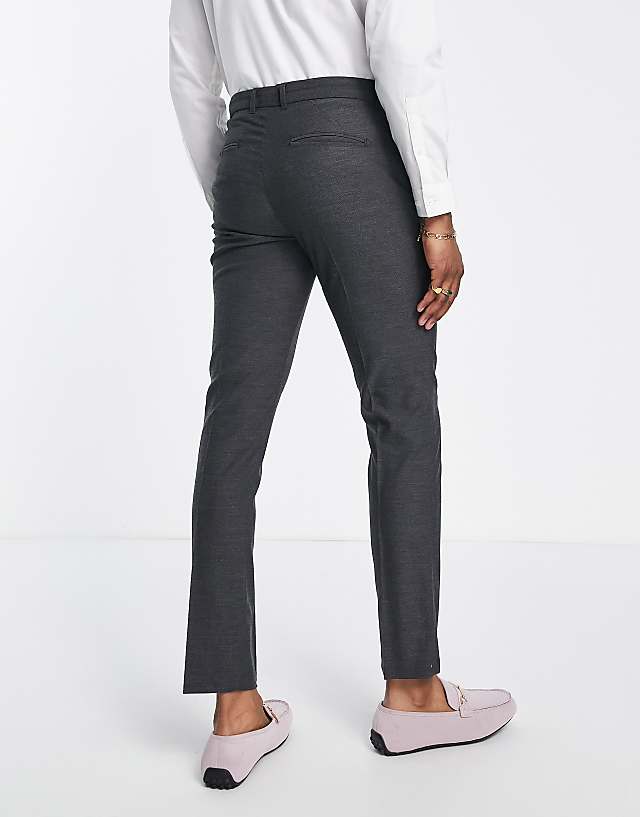 Asos New Look Skinny Suit Trousers In Dark Grey