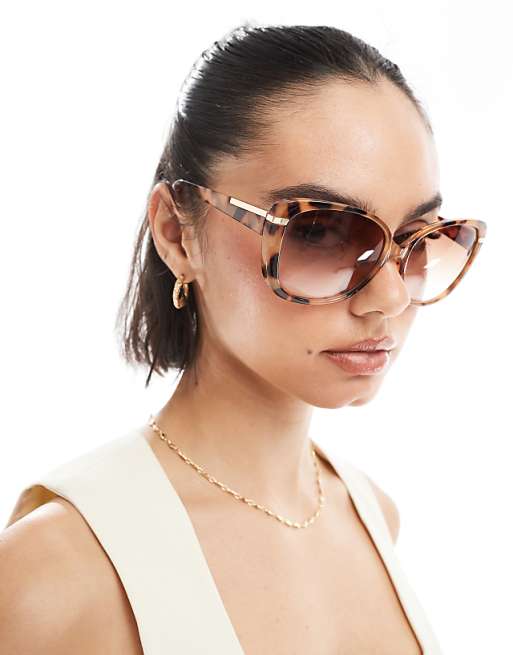 asos New Look sqaure sunglasses in brown