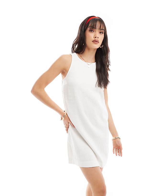 Asos New Look Tunic Linen Mini Dress