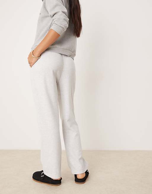 Asos New Look Wide Leg Joggers In Grey Marl